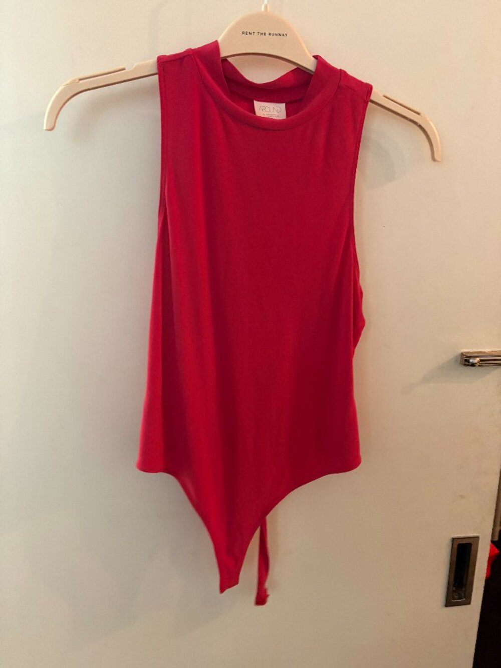 Anthropologie Hot Pink Sleeveless Mock Neck Bodysuit Sz M